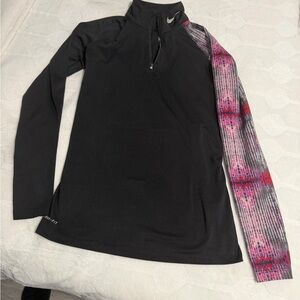Nike Black and Pink Cowl Neck Sweater
